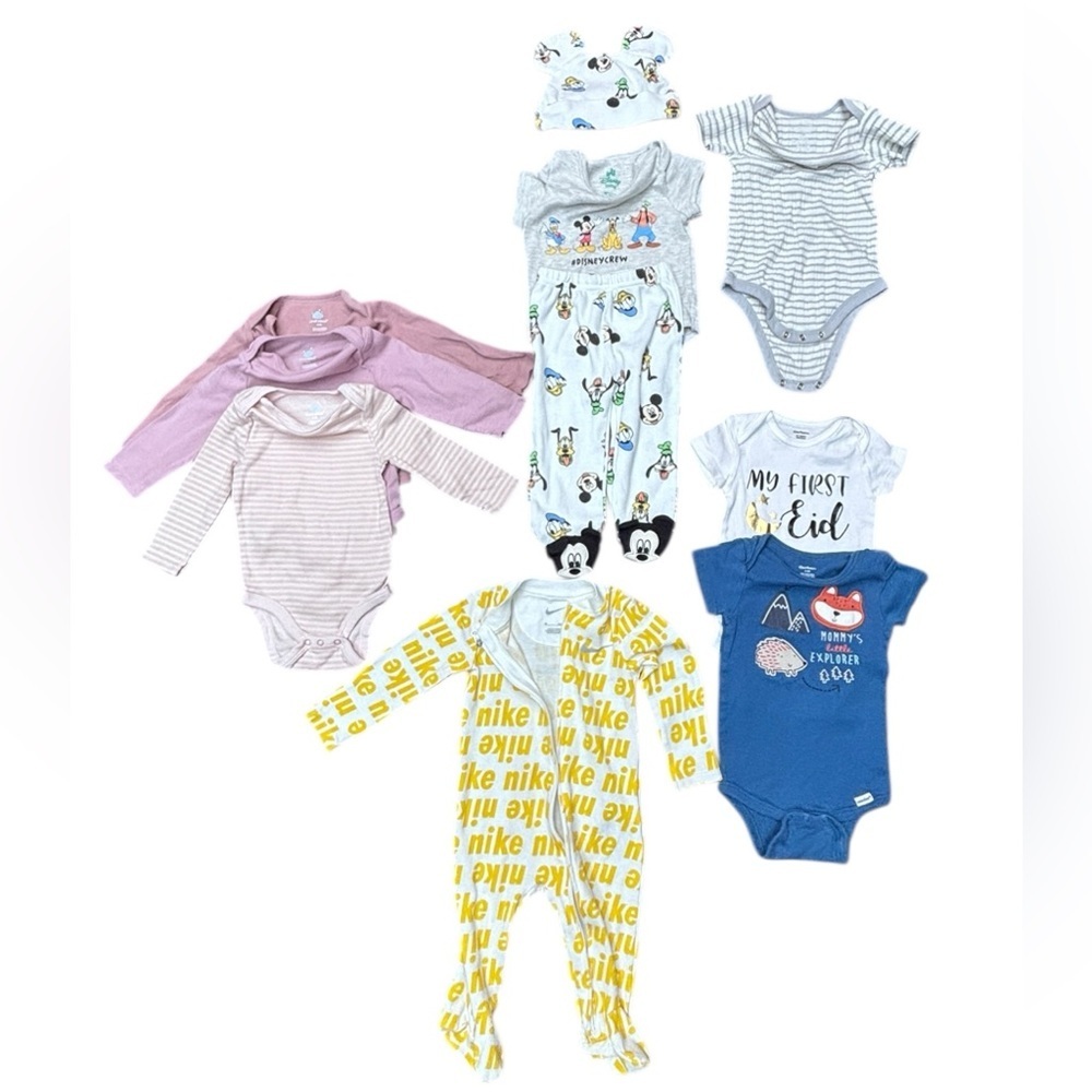 6-9mo LikeNew 10 Count Bundle: Nike, Disney, Member’s Mark, Cloud Island, Gerber